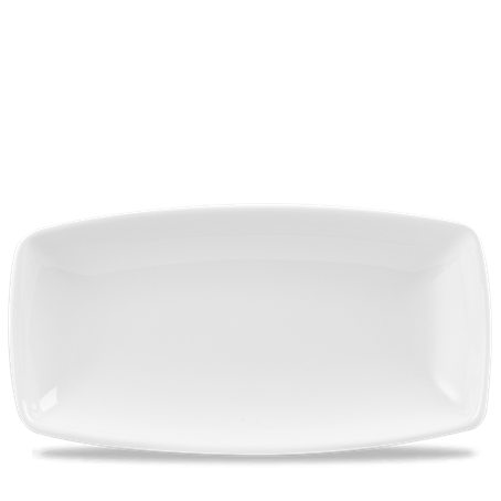 White x Squared Oblong Plate 13 1/2"